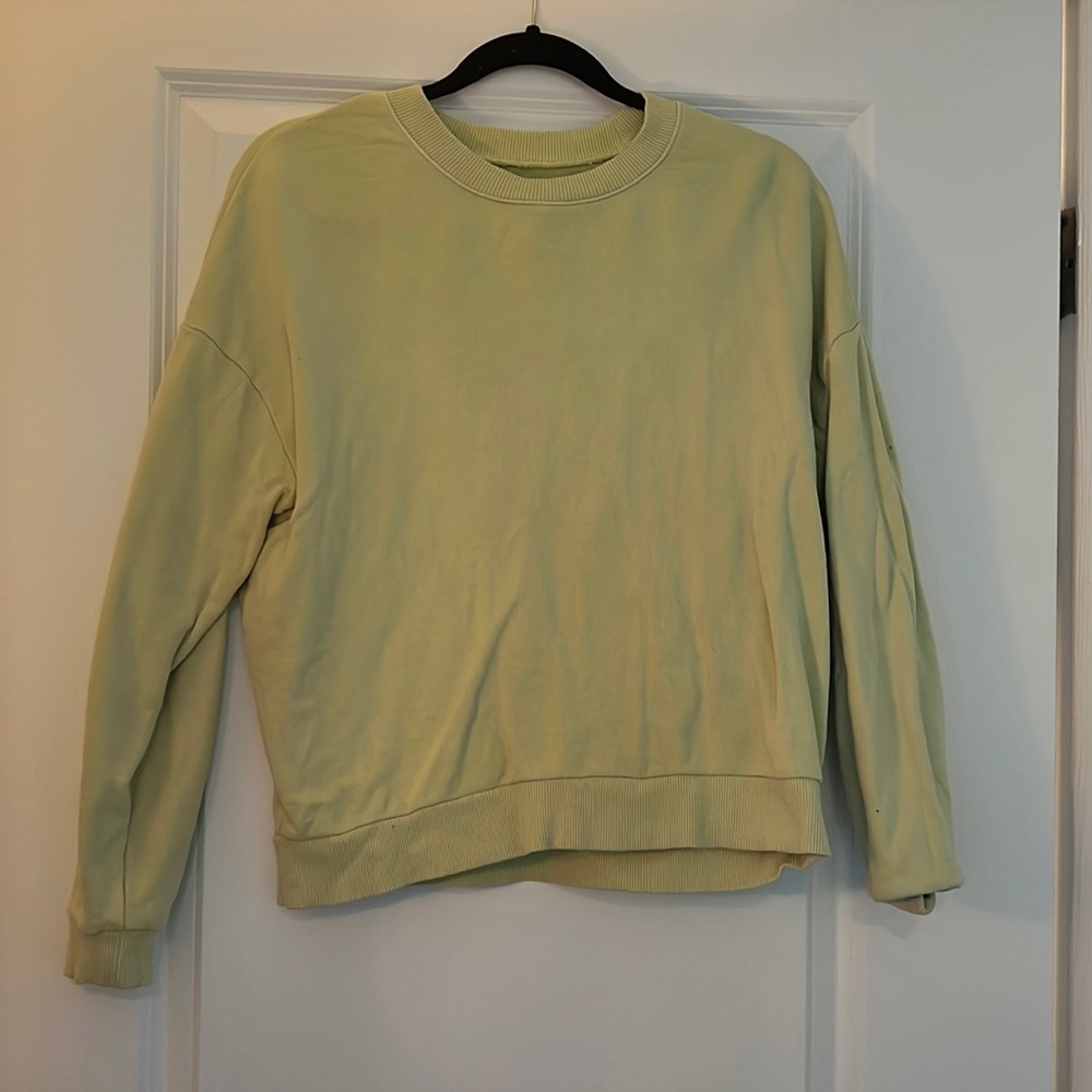 Madewell neon green crewneck sweater